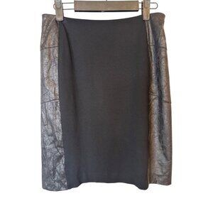 2/$30 Lysse M Black & Charcoal Faux Leather Panel Skirt